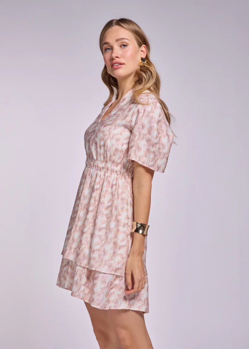 Zena jurk Freebird Wit/roos blush detail