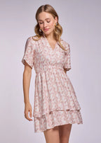 Zena jurk Freebird Wit/roos blush look