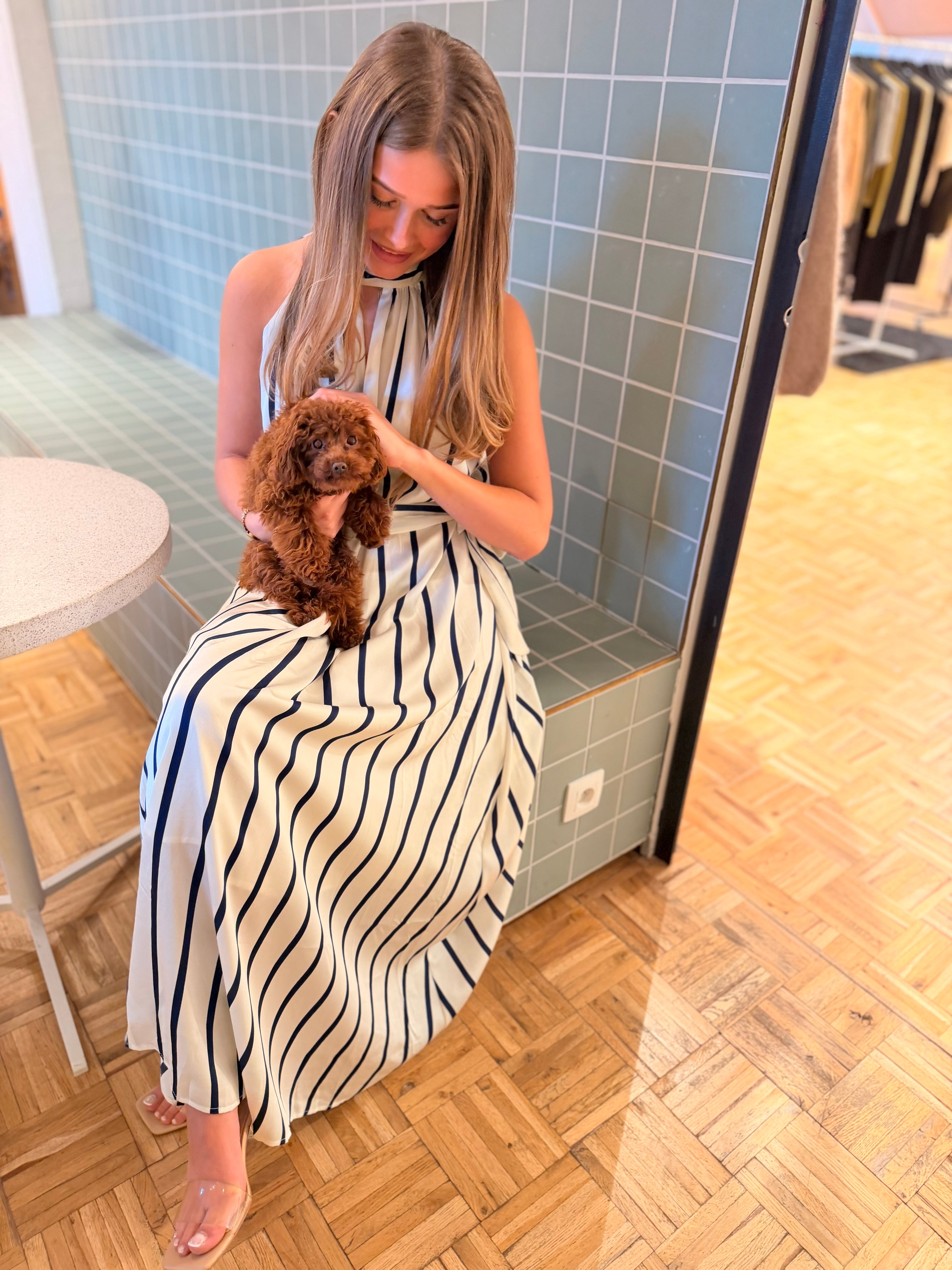 Mouwloze lange jurk Barbara