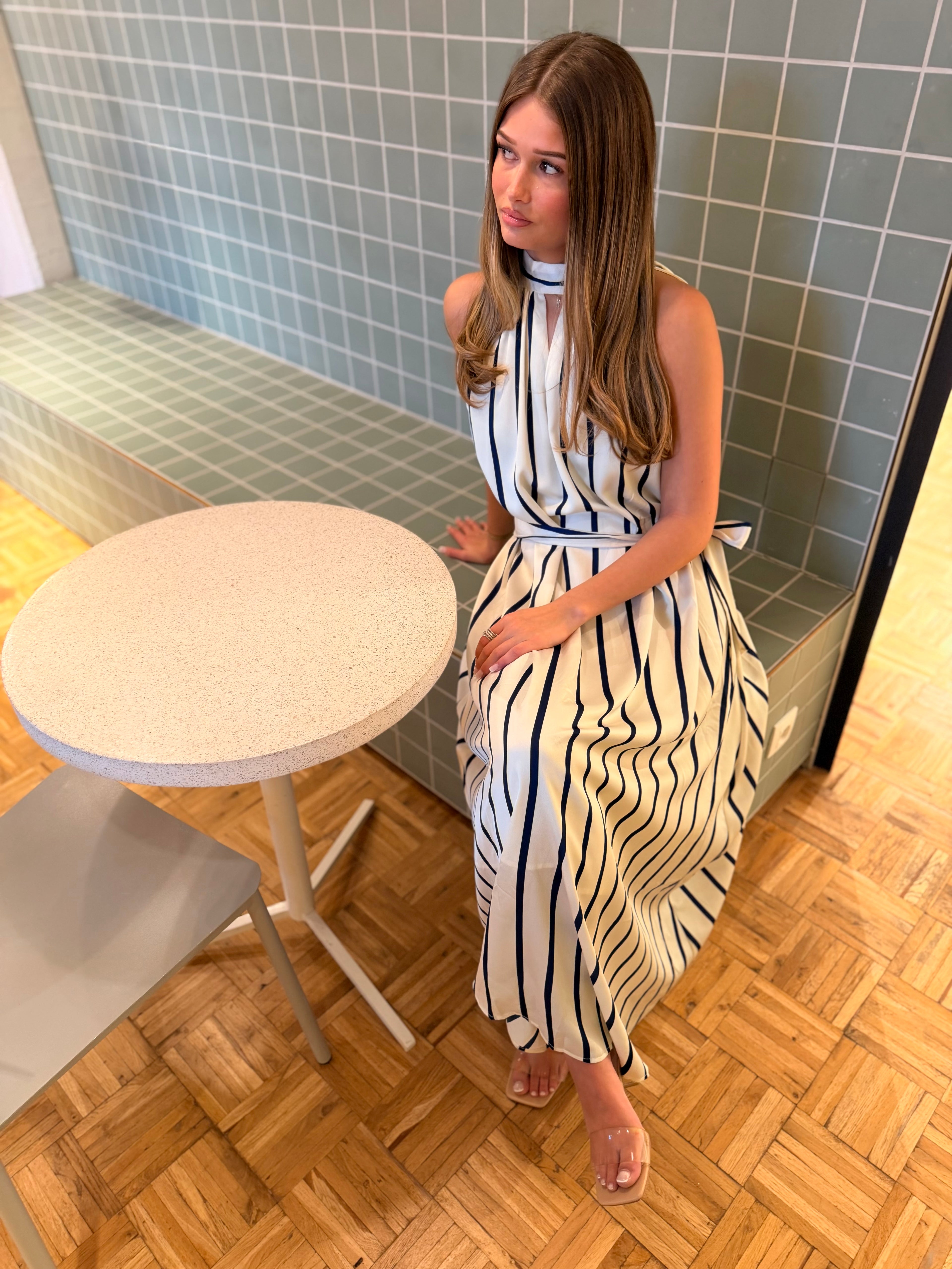 Mouwloze lange jurk Barbara