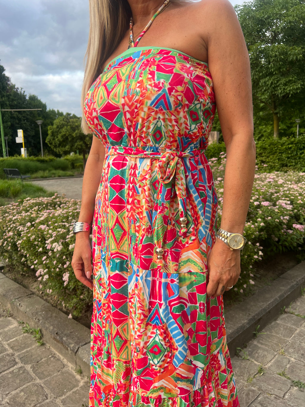 Zeliha jurk K-design Rood/Wit look