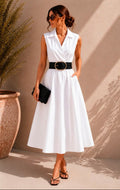 witte midi-jurk